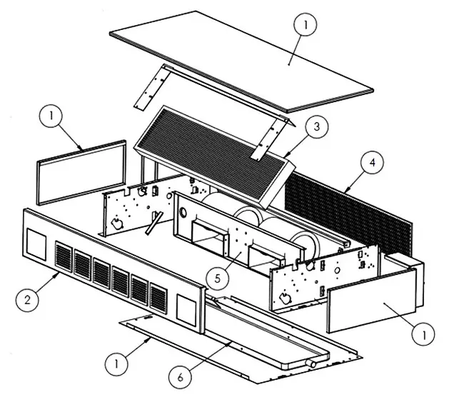 اجزای فنکویل سقفی با کابینت ساران مدل SRFCHE-200