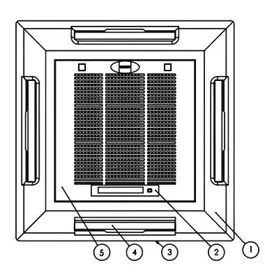 اجزای تشکیل دهنده فن‌کویل کاستی 4 طرفه ساران مدل SRFCC-4-1000