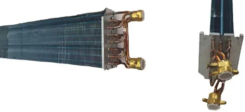 کویل سه ردیفه در فن کویل سقفی توکار تک الکتریک سری U مدل MKT3U-1000G30