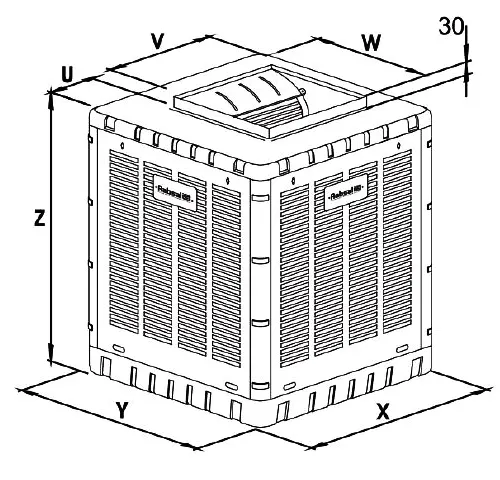 ابعاد ابعاد کولر آبی بالازن آبسال مدل AC48