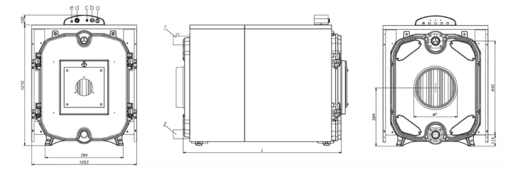 ابعاد دیگ چدنی شوفاژ MI3 مدل Hyper-08