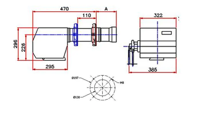 مشعل گازوییل‌سوز پارس مشعل مدل PM2-PLO218/S1