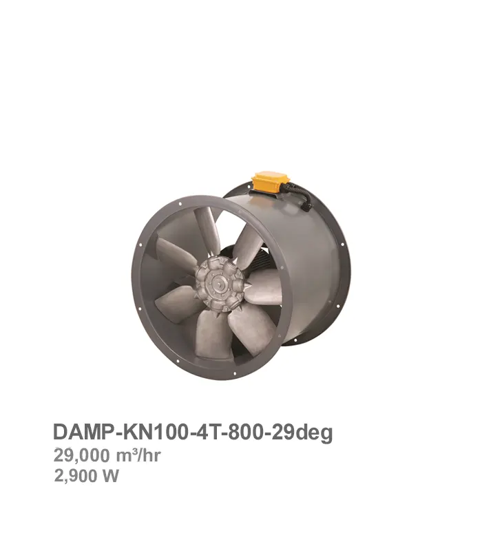 فن آکسیال سیلندری دمنده مدل DAMP-KN100-4T-800-29deg