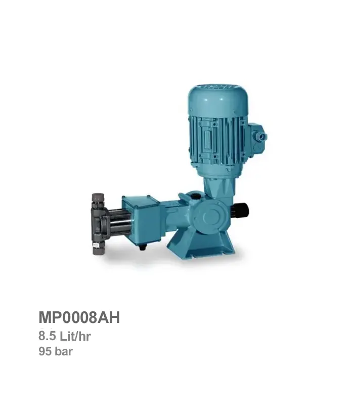 دوزینگ پمپ پیستونی با هد استیل فشار بالا اتاترون مدل MP0008AH