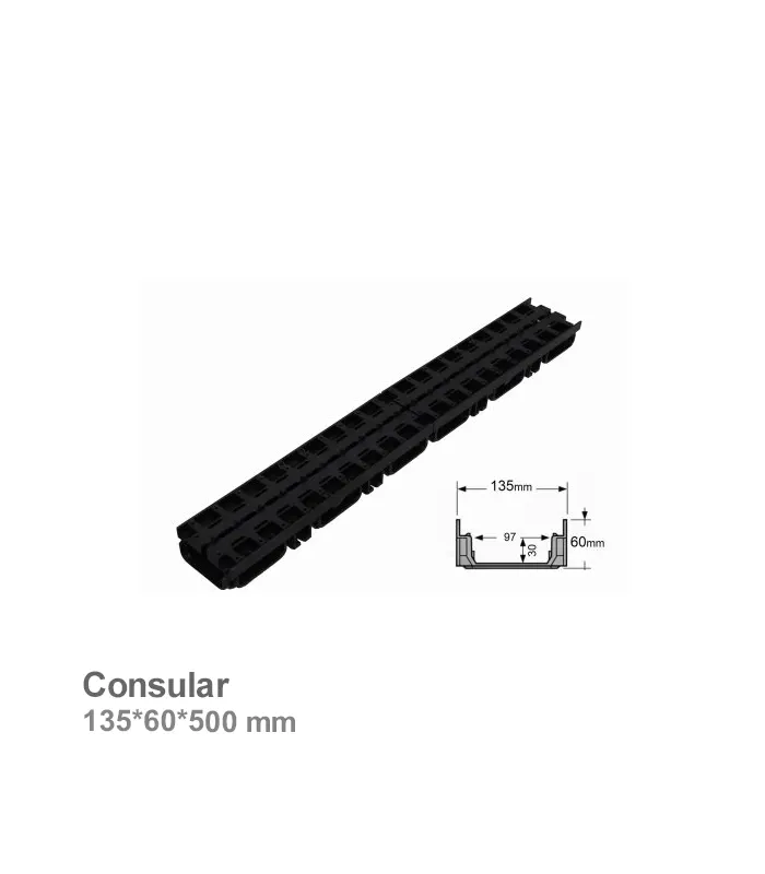 گاتر کنسولی ناب تهویه مدل 13.5x6 مشکی