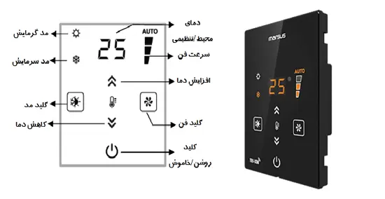 ترموستات لمسی توکار دیجیتال مرصوص کام مدل TEC-350