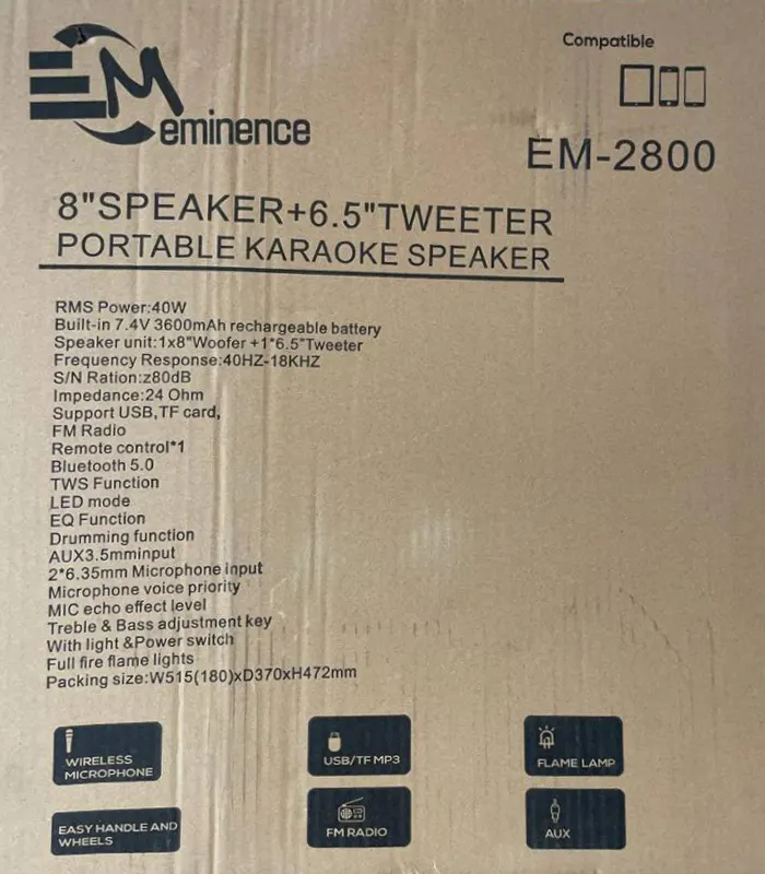 اسپیکر شارژی امیننس (eminence) مدل EM-2800 - تصویر 4