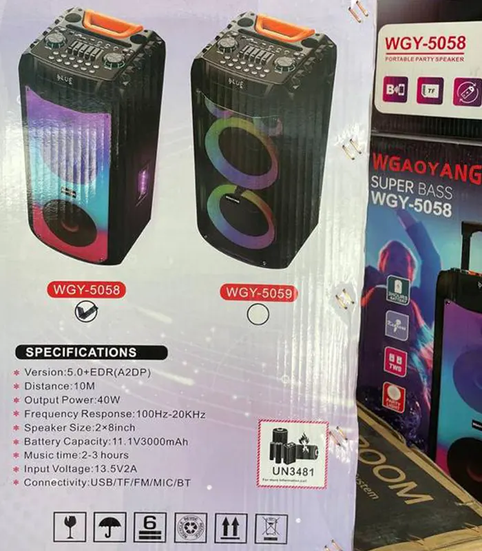 اسپیکر چمدانی شارژی WGAOYANG مدل WGY-5058 - تصویر 4