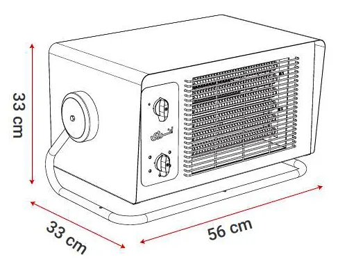 ابعاد هیتر برقی تکفاز فندار انرژی مدل EH0045